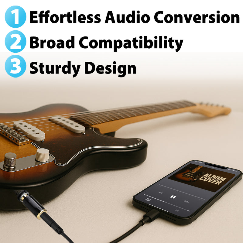 Cyberguys 2-Pack 3.5mm to 1/4" Headphone Adapter – Heavy-Duty Stereo Audio Jack