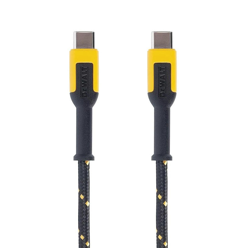 DEWALT Heavy Duty 60W USB-C Cable – Fast Charging Type-C to Type-C Jobsite Cord