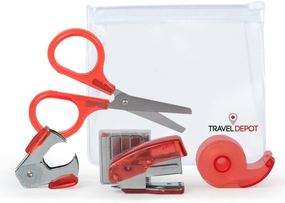 Mini School & Office Supplies Kit – Stapler, Tape Dispenser, Scissors & Staples