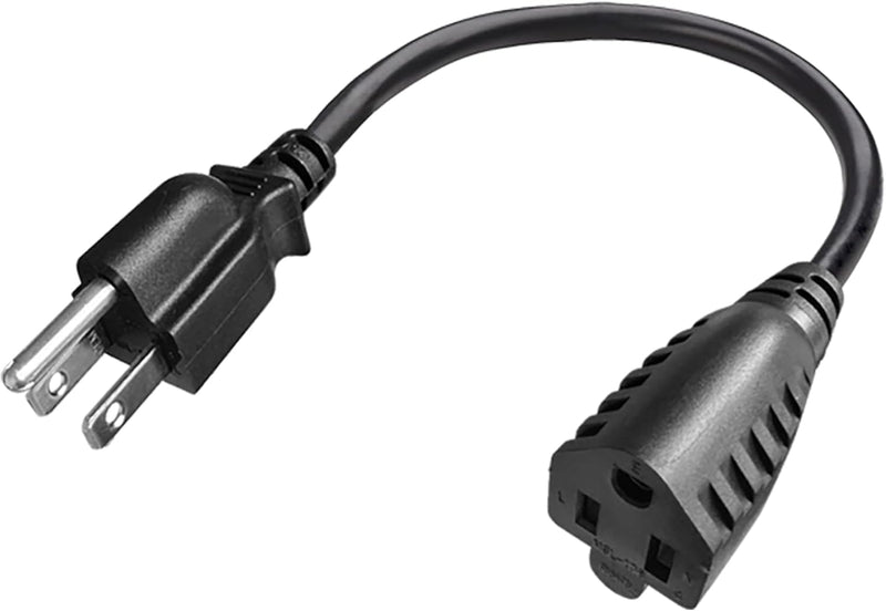Heavy-Duty Extension Cord 14in – 3-Prong Short Power Outlet Saver, UL Listed 16 AWG