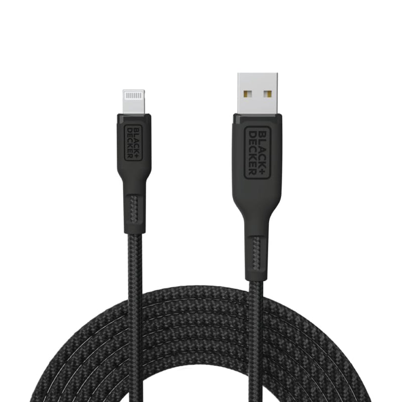 BLACK+DECKER Lightning to USB Cable – Fast Braided iPhone Charger Cord, Durable & Travel-Ready