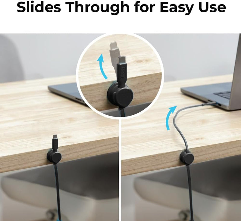 BLACK+DECKER Magnetic Cord Organizer – 6 Pack Cable Clips with Adhesive Mount