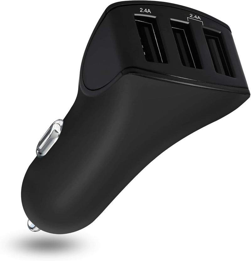 USB Car Charger – 24W 3-Port Fast Charging Adapter for iPhone, Samsung & More