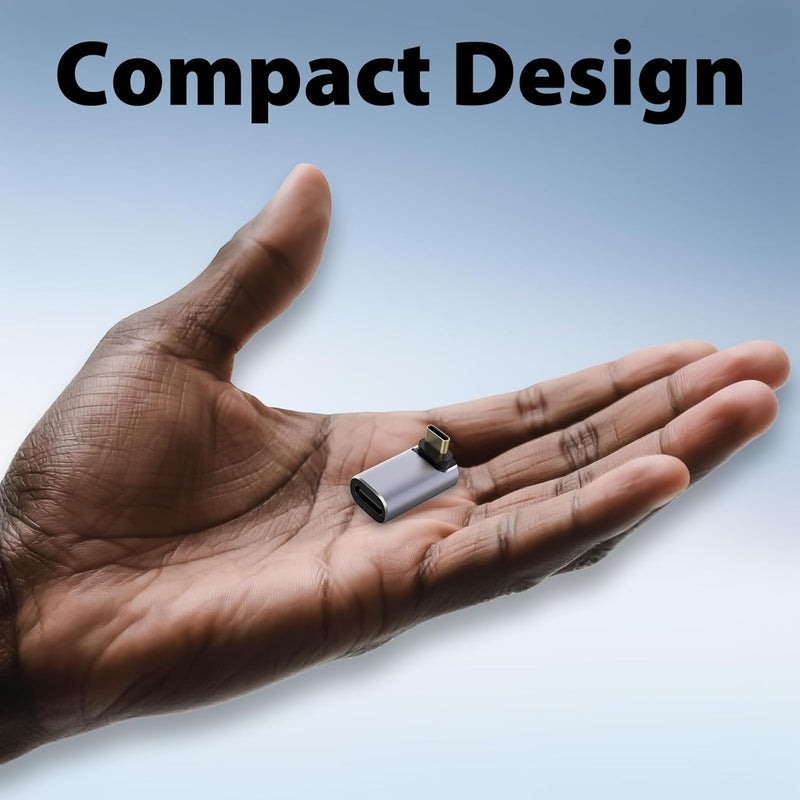 Cyberguys USB-C Right Angle Adapter 2-Pack – 240W PD, 40Gbps USB4 Extender, 8K Video