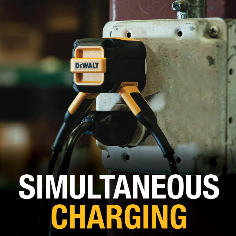 DEWALT Heavy Duty NeverBlock Dual USB Wall Charger – 12W Angled Plug, Compact 2-Port Adapter