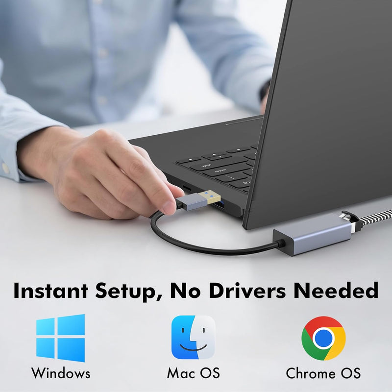 Cyberguys USB to Ethernet Adapter – 1Gbps USB 3.0 to RJ45 LAN Network Dongle