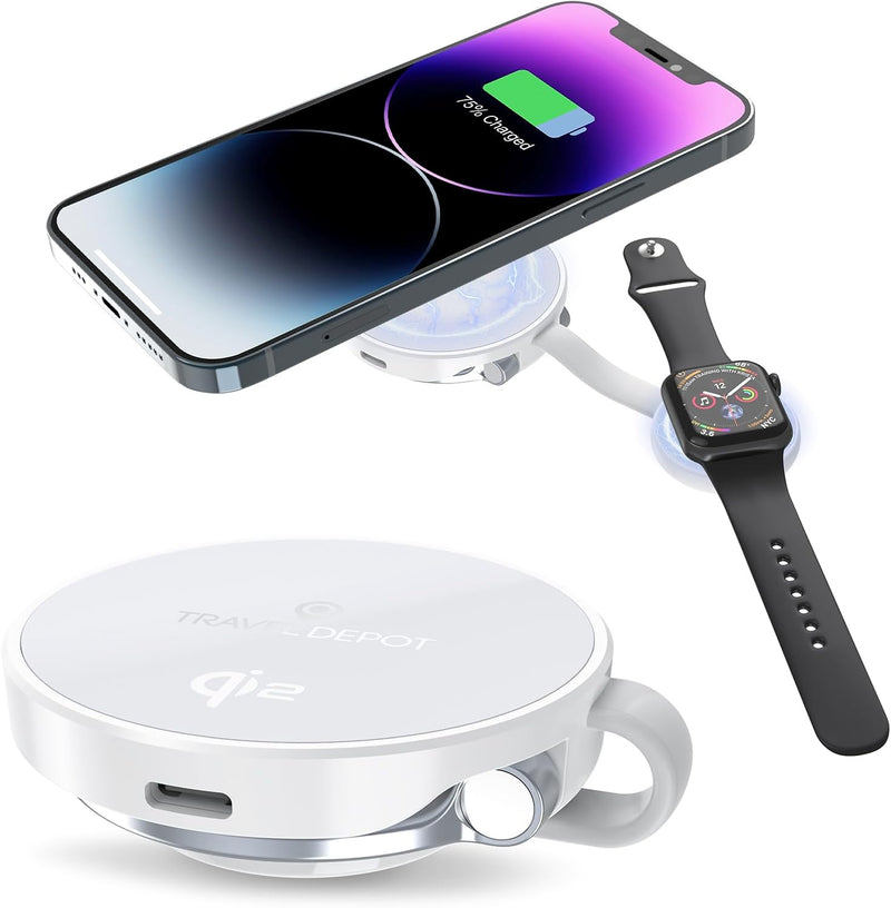 2-in-1 MagSafe-Compatible Travel Wireless Charger – 15W Magnetic Duo for iPhone, AirPods, Watch