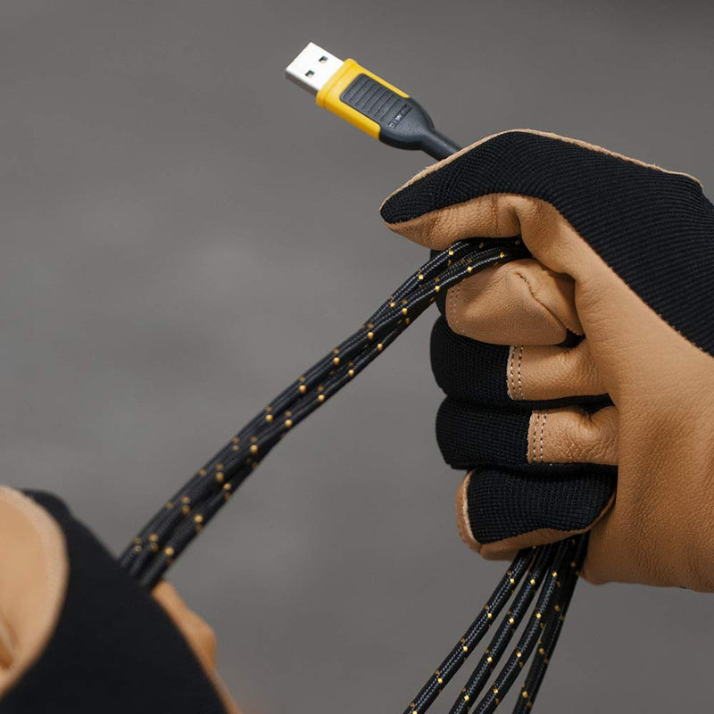 DEWALT Heavy Duty USB to Micro-USB Cable – Rugged Fast Charging Cord for Android & Devices