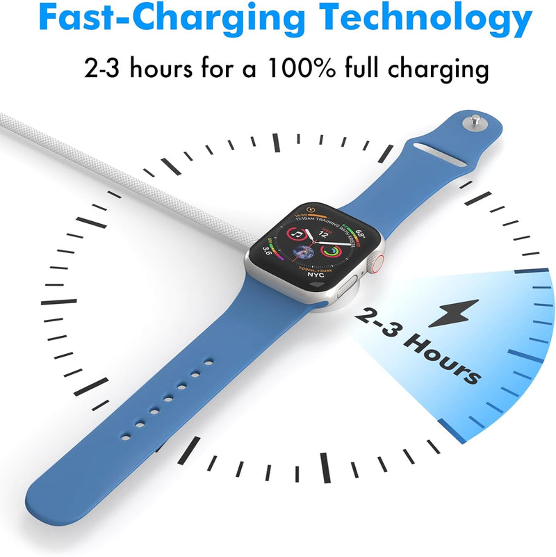 Magnetic Fast Charger for Apple Watch – USB-C, 3ft Durable Cable, 2-3 Hr Full Charge