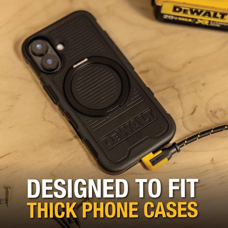 DEWALT Heavy Duty 20ft USB-C Cable – Extra-Long 60W Fast Charge Only Cable with 90° Connector for Gaming & Devices