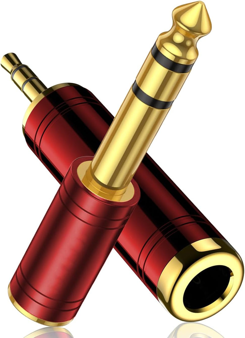 Cyberguys 2-Pack Headphone Adapter Kit – 3.5mm to 1/4 & 1/4 to 3.5mm Audio Converters