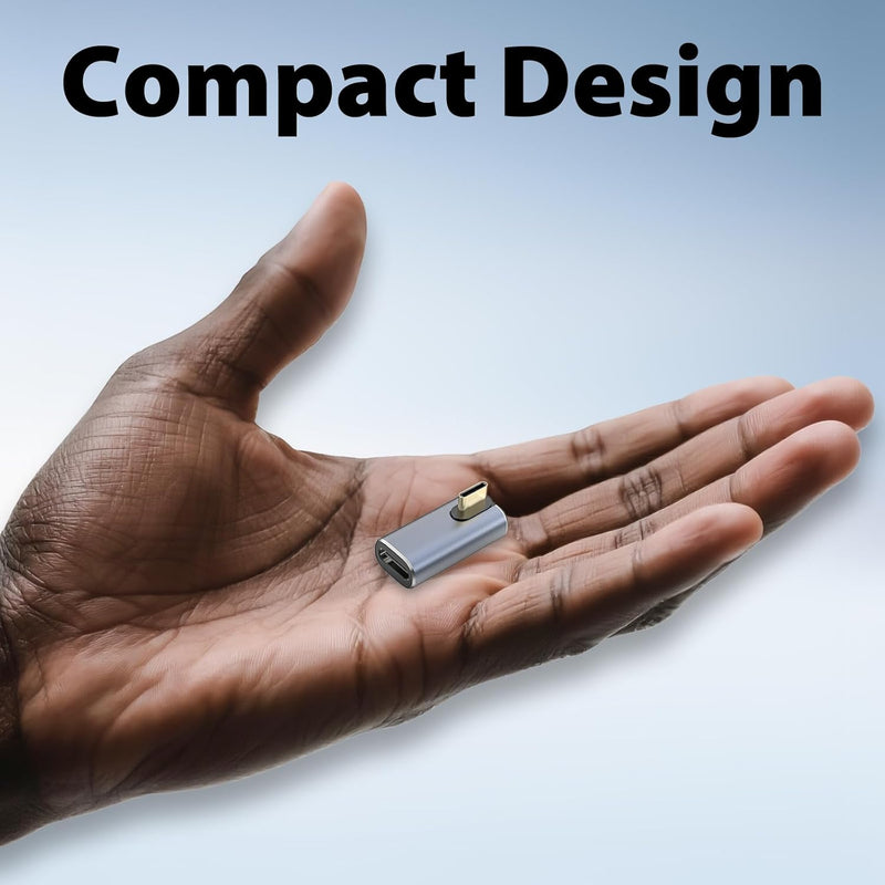 Cyberguys USB-C Right Angle Adapter 2-Pack – 240W PD, 40Gbps USB4, 8K Video Extender