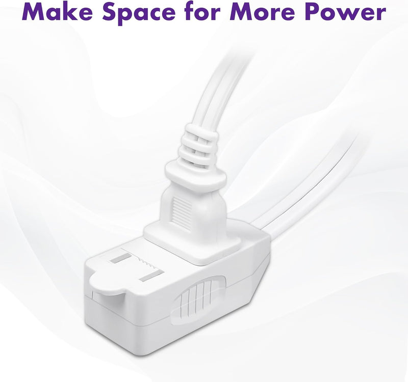 ETL Certified 2-Pack Extension Cord – 16 AWG 3-Outlet Indoor Power Strip with Tamper Guard