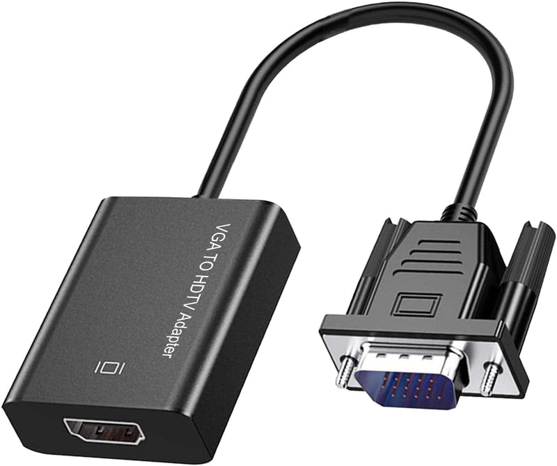 Cyberguys VGA to HDMI Adapter with Audio – 1080P Full HD Converter w/ AUX & USB