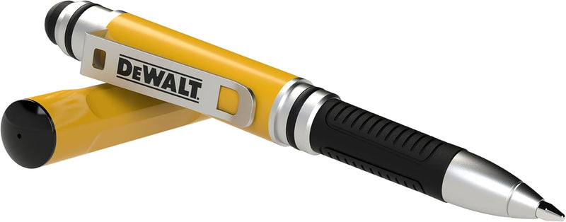 DEWALT Heavy Duty 3-in-1 Stylus Pen – Mini Pocket EDC Pen with Touchscreen Tip, Keypad Tip & Ballpoint, Extra Ink Cartridge