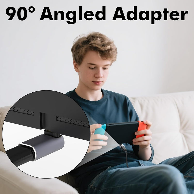 Cyberguys USB-C Right Angle Adapter 2-Pack – 240W PD, 40Gbps USB4 Extender, 8K Video