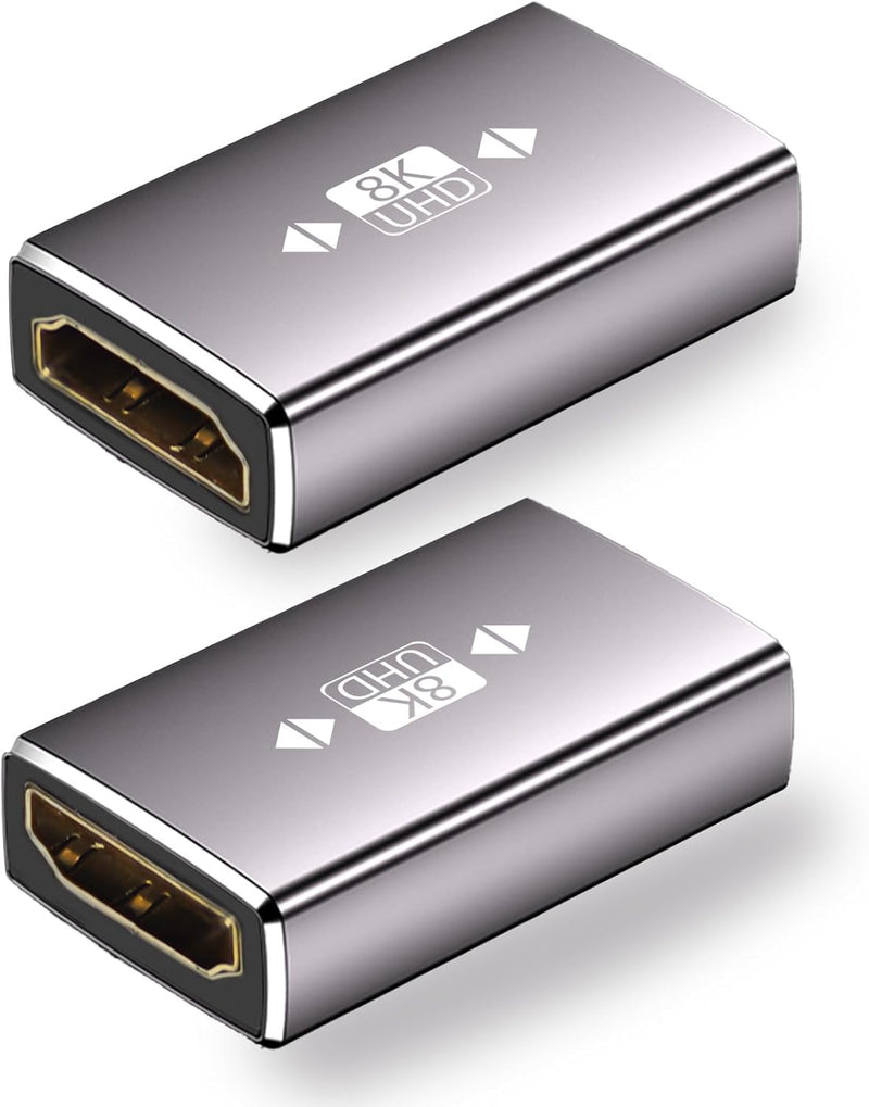 Cyberguys HDMI 2.1 Extender Coupler 2-Pack β 8K@60Hz UHD Female-to-Female Adapter