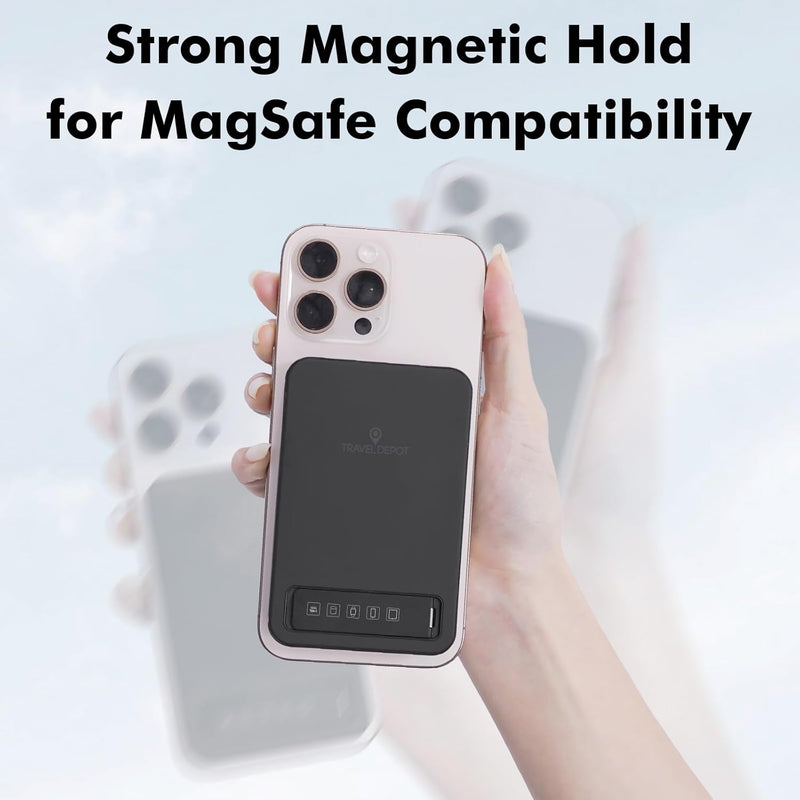 Travel Depot 3-in-1 Magnetic Wireless Power Bank – 10000mAh Portable Charger w/ Stand