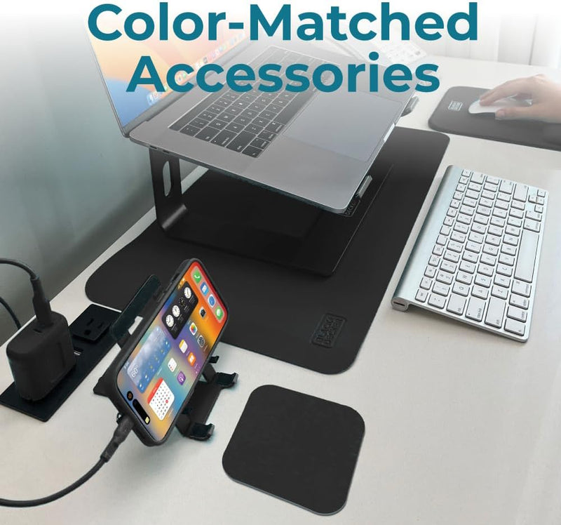 BLACK+DECKER Square Drink Coasters Set of 4 – Water-Resistant, Durable 4" Tabletop Protection