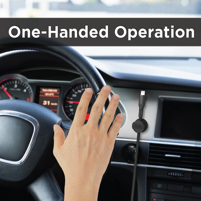 BLACK+DECKER Magnetic Cord Organizer – 6 Pack Cable Clips with Adhesive Mount