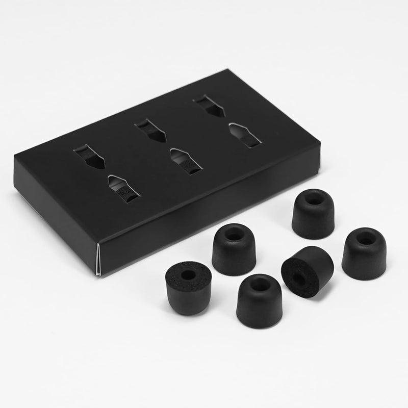 CYBERGUYS Custom-Fit Memory Foam Ear Tips – Noise-Isolating 3-Pair Replacement for DEWALT Earbuds (5.0–5.2 mm) + Storage Box
