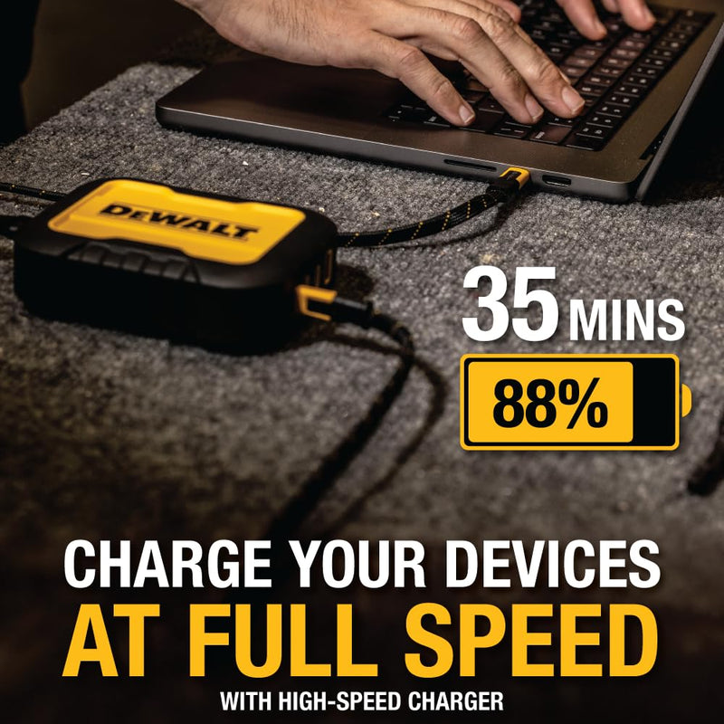 DEWALT Heavy Duty USB-C to USB-C Cable – Flat 240W Kevlar-Reinforced Fast Charger for iPhone, Samsung, MacBook, iPad, Pixel