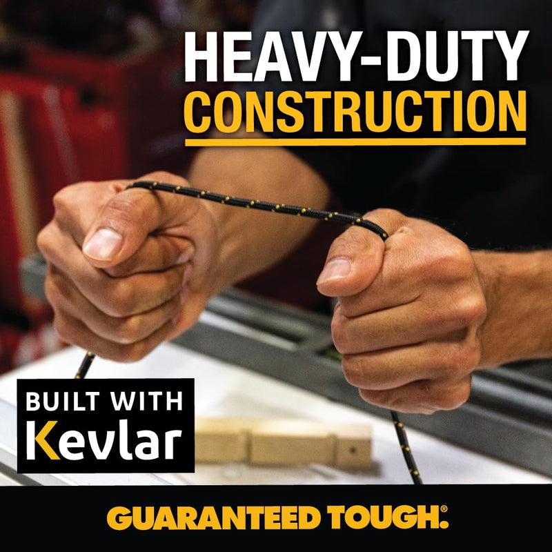 DEWALT Heavy Duty 20ft USB-C Cable – Extra-Long 60W Fast Charge Only Cable with 90° Connector for Gaming & Devices