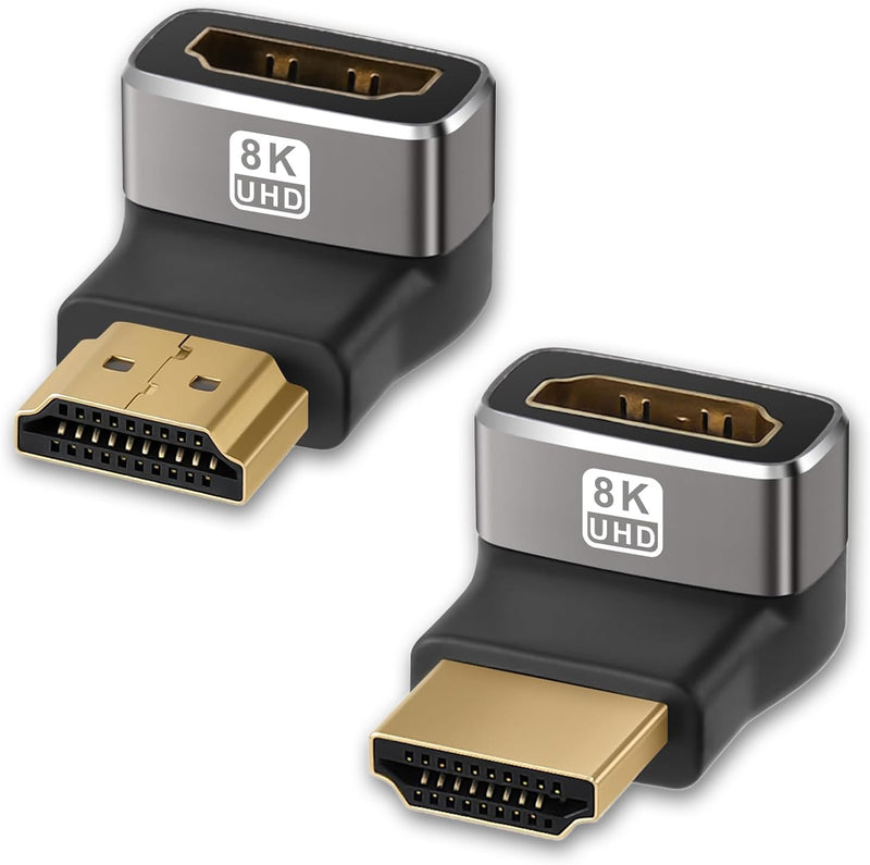 Cyberguys HDMI 90° & 270° Adapter 2-Pack – Right Angle HDMI Coupler 8K/4K Support