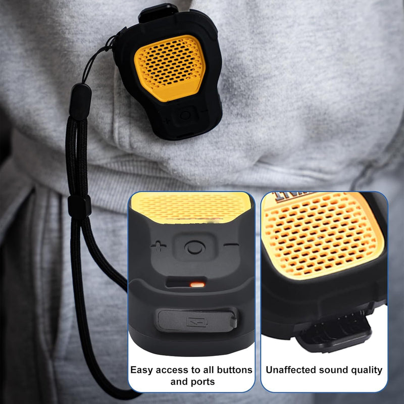 CYBERGUYS Shock-Proof Silicone Case for DEWALT Wearable Bluetooth Speaker β Slim, Non-Slip Sleeve w/Lanyard