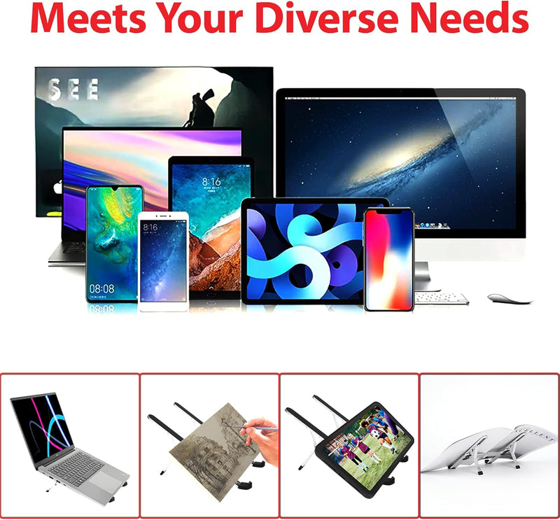 Travel Depot Portable Laptop Stand – Foldable 6-Level Adjustable Riser for Desk & Travel