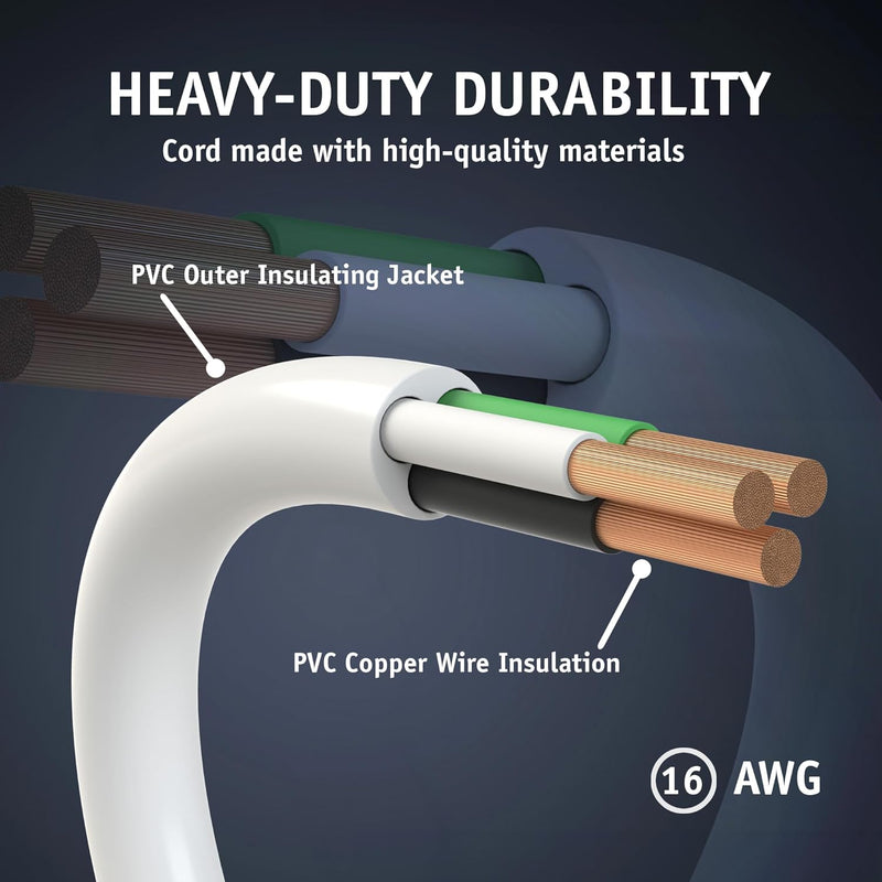 Hammerhead 3-Outlet Extension Cord – ETL Listed Plug Splitter for Home & Entertainment Centers