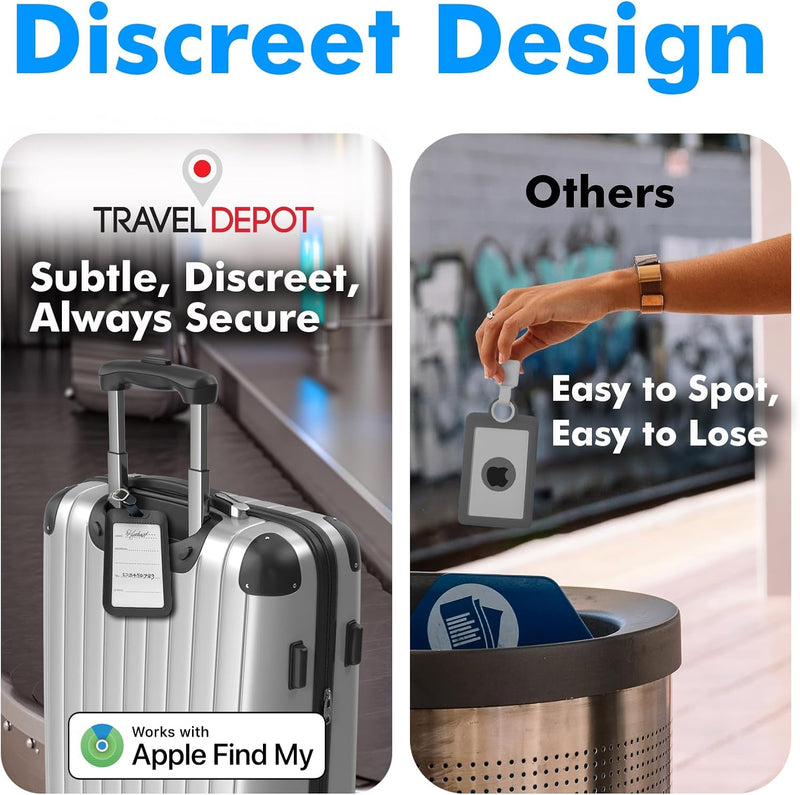 Travel Depot Discreet Luggage Tag – Apple Find My Trackable, Wireless Charge