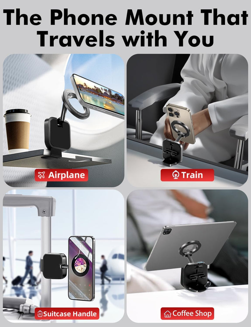 MagSafe Airplane Phone Holder – Hands-Free Travel Mount for iPhone 16/15 & Long Flights