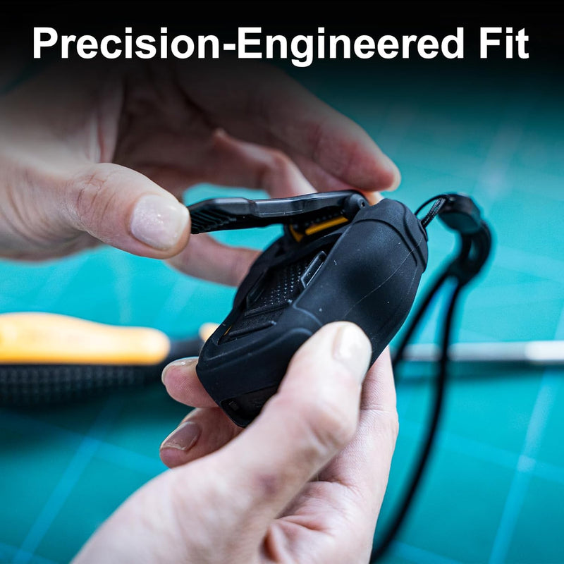 CYBERGUYS Shock-Proof Silicone Case for DEWALT Wearable Bluetooth Speaker β Slim, Non-Slip Sleeve w/Lanyard