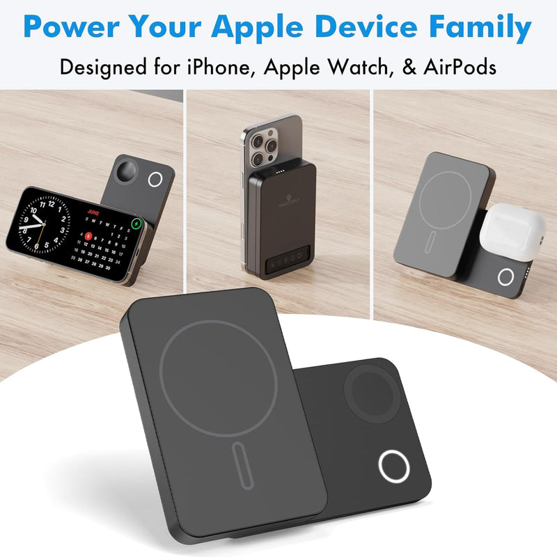 Travel Depot 3-in-1 Magnetic Wireless Power Bank – 10000mAh Portable Charger w/ Stand
