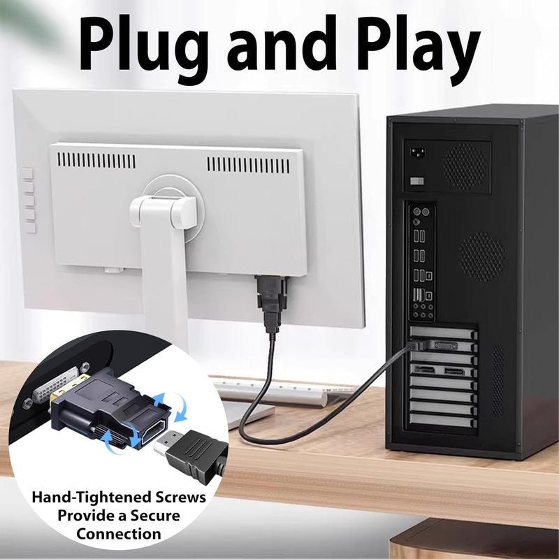 Cyberguys 2-Pack DVI to HDMI Adapter – Bi-Directional DVI-D Male to HDMI Female, 4K UHD