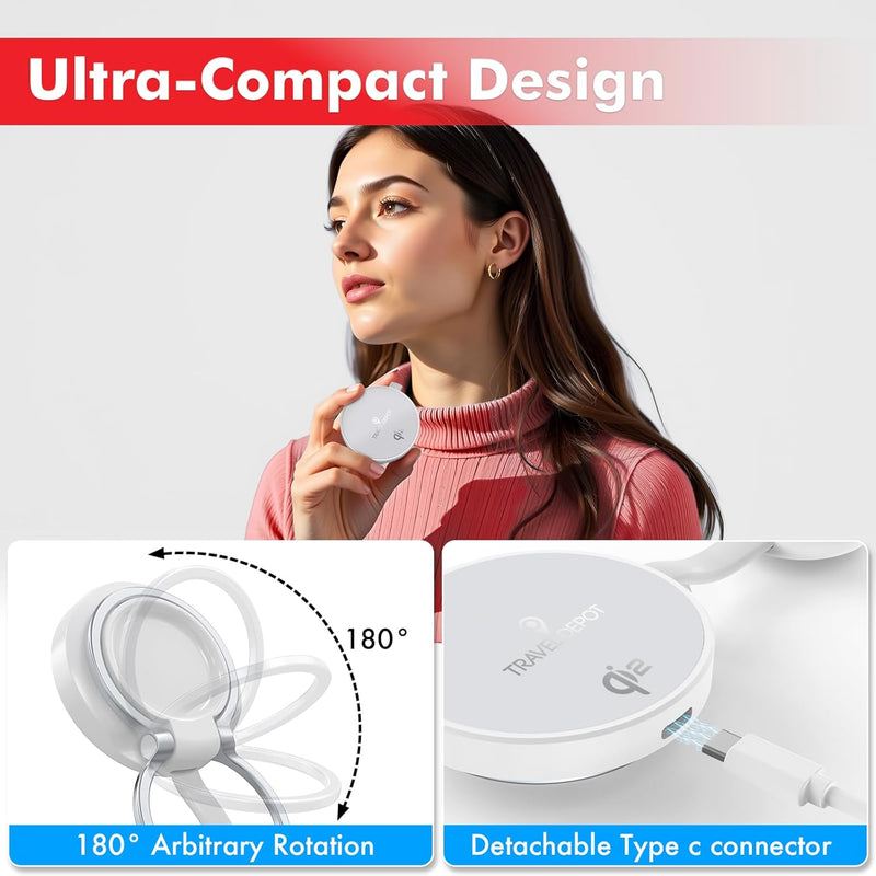 2-in-1 MagSafe-Compatible Travel Wireless Charger – 15W Magnetic Duo for iPhone, AirPods, Watch