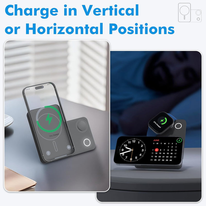 Travel Depot 3-in-1 Magnetic Wireless Power Bank – 10000mAh Portable Charger w/ Stand