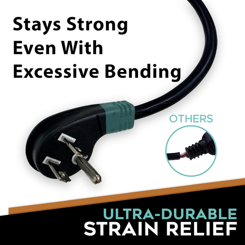 Flat Plug Extension Cord 3FT 3-Pack – Low Profile 45° Angled Power Adapter, UL Listed 16 AWG