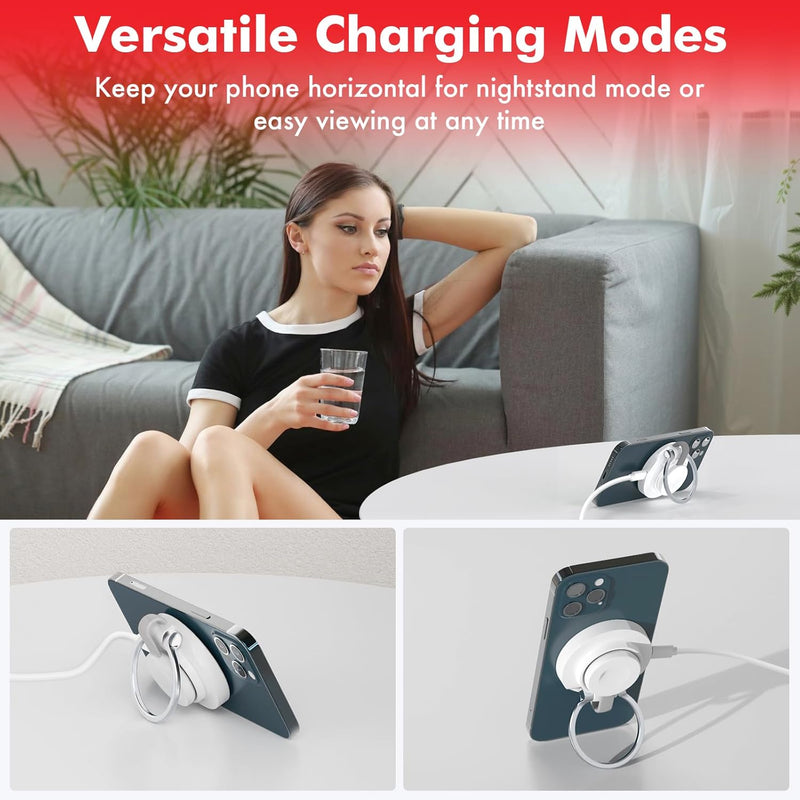 2-in-1 MagSafe-Compatible Travel Wireless Charger – 15W Magnetic Duo for iPhone, AirPods, Watch