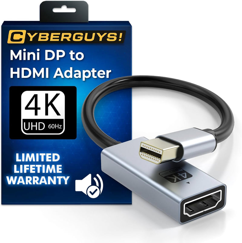 Cyberguys Mini DisplayPort to HDMI Adapter – 4K@60Hz Thunderbolt 1/2 to HDMI Converter