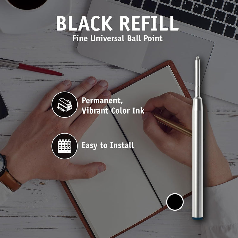 DEWALT Stylus Pen Ink Refills – 2-Pack Ballpoint Replacement Cartridges, Fits DEWALT 3-in-1 Stylus Pen, Black or Blue Ink