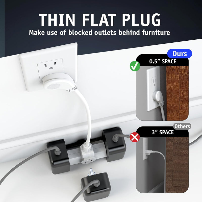 Hammerhead 3-Outlet Extension Cord – ETL Listed Plug Splitter for Home & Entertainment Centers