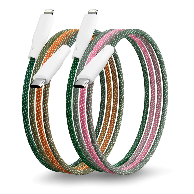TRAVEL DEPOT 2-Pack Ombre iPhone Charger Cable – 3ft MFi Certified Lightning to USB-C Fast Charging Cord
