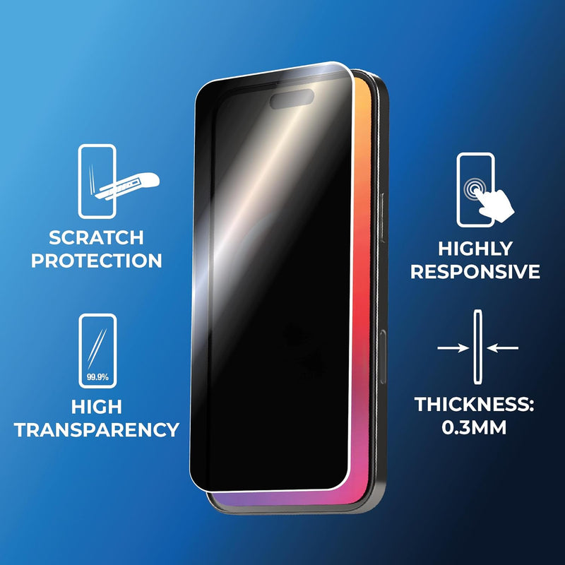 BLACK+DECKER Privacy Screen Protector – 2-Pack for iPhone, 9H Glass