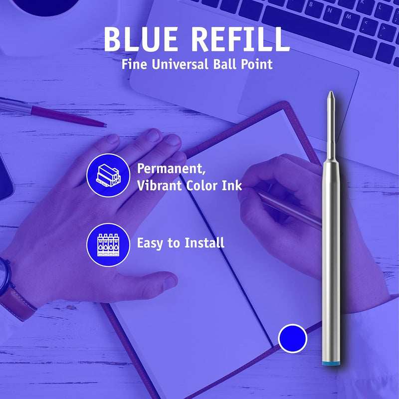 DEWALT Stylus Pen Ink Refills – 2-Pack Ballpoint Replacement Cartridges, Fits DEWALT 3-in-1 Stylus Pen, Black or Blue Ink