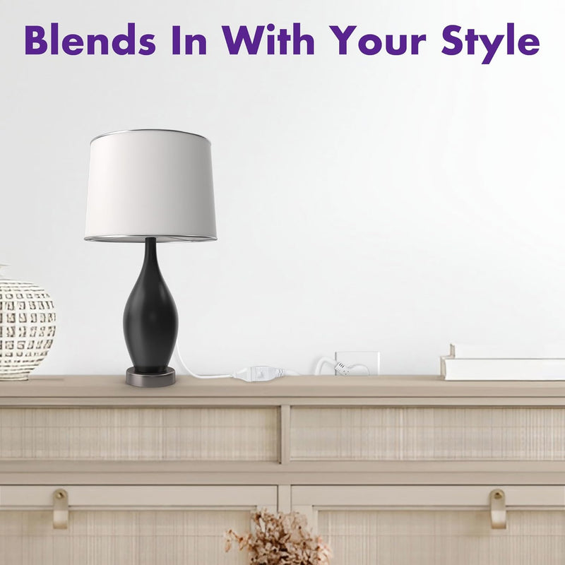 UL Certified 3-Prong Extension Cord 2-Pack – 1FT Short Flat Plug Power Cords