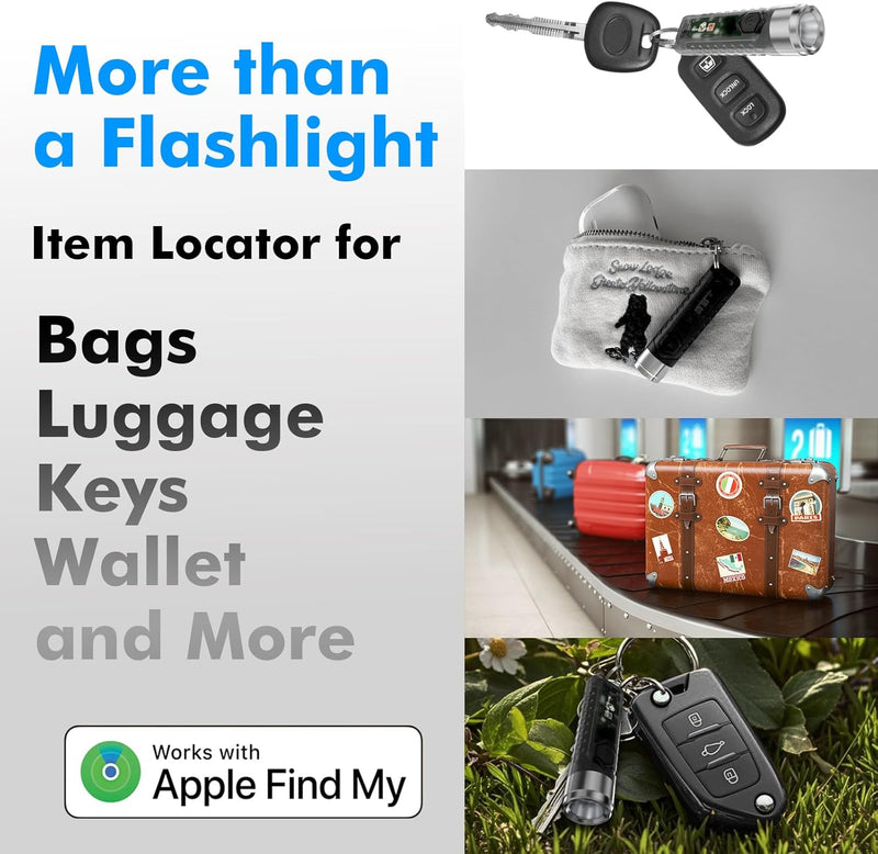 Travel Depot Magnetic Flashlight & Find My Keychain – Rechargeable, Trackable