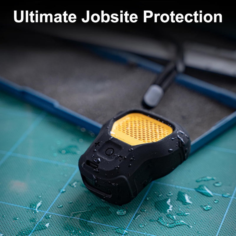 CYBERGUYS Shock-Proof Silicone Case for DEWALT Wearable Bluetooth Speaker β Slim, Non-Slip Sleeve w/Lanyard