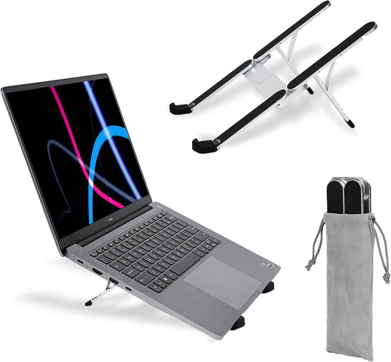Travel Depot Portable Laptop Stand – Foldable 6-Level Adjustable Riser for Desk & Travel